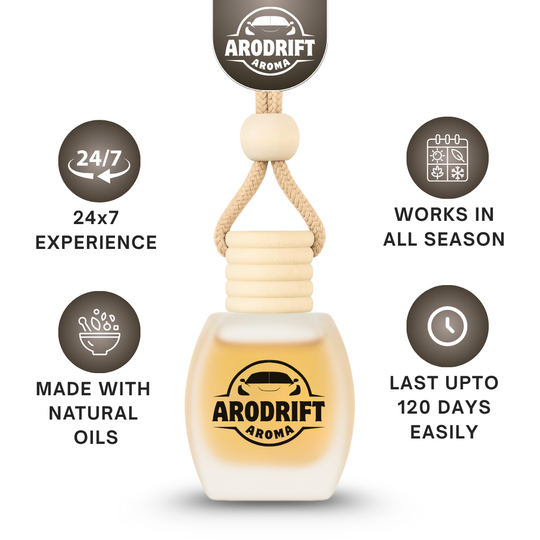AroDrift Premium Hanging Car Perfume | Combo Pack Of 4 | Last Up to 160 Days | Made From Natural Essential Oils | 15ML X 4 Bottle | 60 ML
