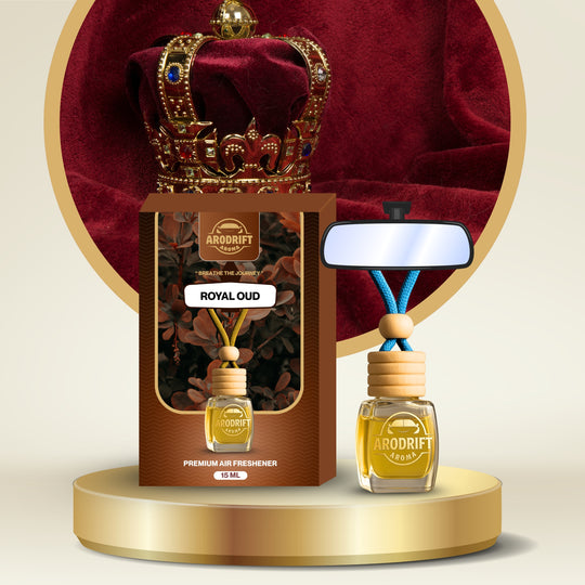 AroDrift Premium Hanging Car Perfume | Combo Pack Of 2 | Garden Bloom, Royal Oud | Last Up to 60 Days | Car Accessories | 15ML X 2 Bottle | 30 ML