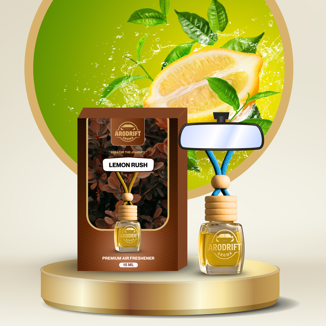 AroDrift Premium Hanging Car Perfume | Combo Pack Of 3 | Garden Bloom, Royal Oud, Lemon Rush | Last Up to 60 Days | Car Accessories | 15ML X 3 Bottle | 45 ML