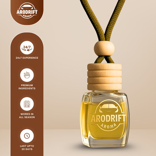 AroDrift Premium Hanging Car Perfume | Combo Pack Of 2 | Garden Bloom, Royal Oud | Last Up to 60 Days | Car Accessories | 15ML X 2 Bottle | 30 ML