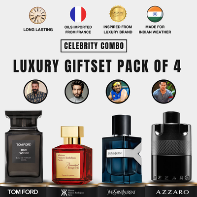 TomFord Oud Wood | Baccarat Rouge 540 | YSL Y | Azzaro Most Wanted Combo Giftset [Pack of 4] | [4.9 ⭐️⭐️⭐️⭐️⭐️ Ratings]