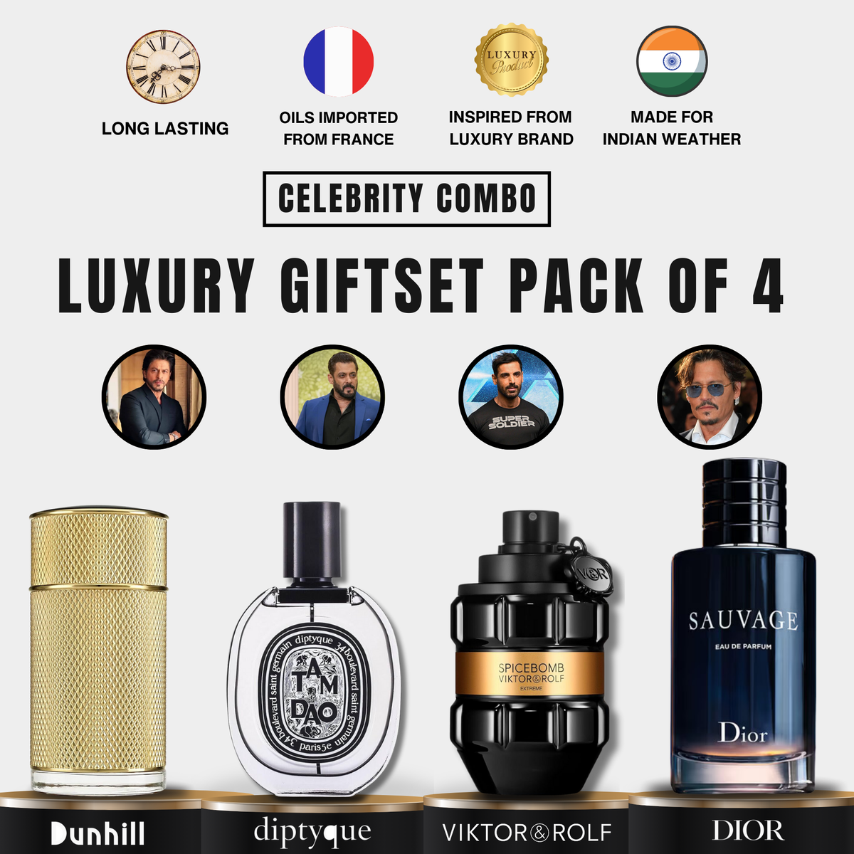 Deptyqe Tam Dao | Dunhill Icon | SpiceBomb | Dior Sauvage Giftset [Pack of 4] | [4.9 ⭐️⭐️⭐️⭐️⭐️ Ratings]